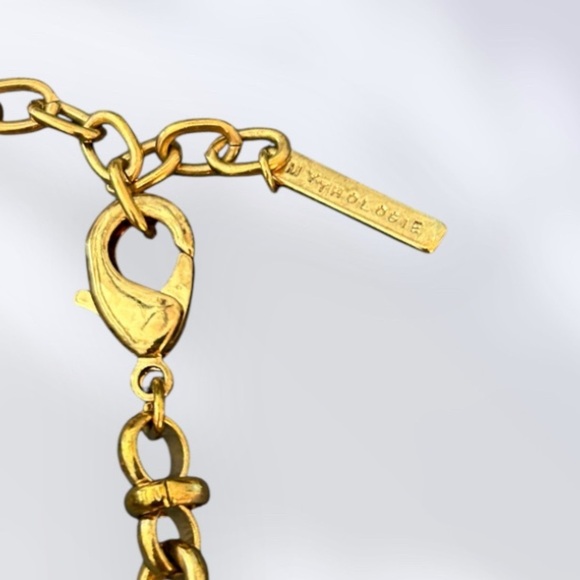 Anthropologie Gold and Cream Statement Necklace - Picture 2 of 2